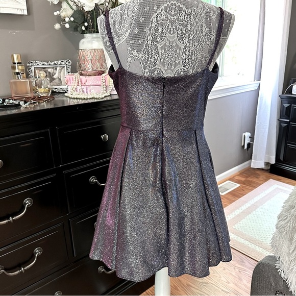 Blondie Nites by Stacy Sklar Glitter Iridescent Mini Dress Size 11 - Picture 10 of 15